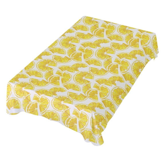 JSTEL Lemon Slices Table Cloth Square 60 x 60 Inch Tablecloth Anti Wrinkle Table Cover for Dining Kitchen Parties