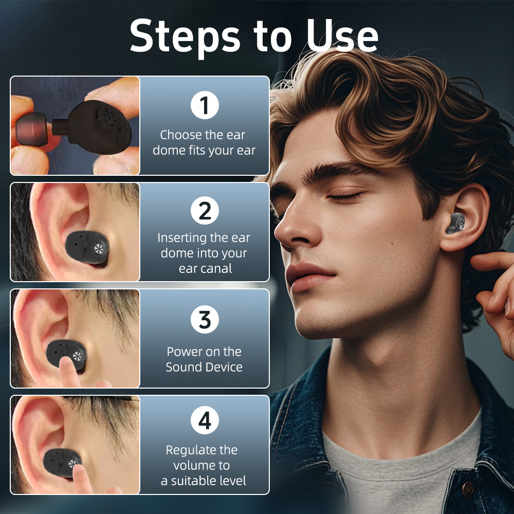 ELCTRTICI Hearing Aids for Seniors, Rechargeable, VHP-1607, Black, Binaural