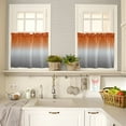 thumbnail image 3 of Burnt Orange Gray Ombre Kitchen Curtains and Valances Set, 3 Piece Kitchen Curtains Set 24 Inch Length, Modern Gradient Abstract Art Rod Pocket Curtains Tier Farmhouse Window Curtains, 3 of 6