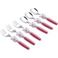 thumbnail image 2 of Juego de cubiertos para niños de 6 piezas - Cubiertos/cubiertos de acero inoxidable - 3 x tenedores seguros, 3 x cucharadas, utensilios seguros para niños pequeños para fiambrera sin BPA (conejo) Fokelyi WMZL-700, 2 of 7