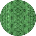 thumbnail image 1 of Ahgly Company Indoor Round Abstract Emerald Green Modern Area Rugs, 6' Round, 1 of 4