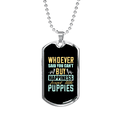 thumbnail image 1 of Petits Chiots Bonheur Collier en Acier Inoxydable Ou en or 18 Carats Chien Tag 24" Chaîne, 1 of 8
