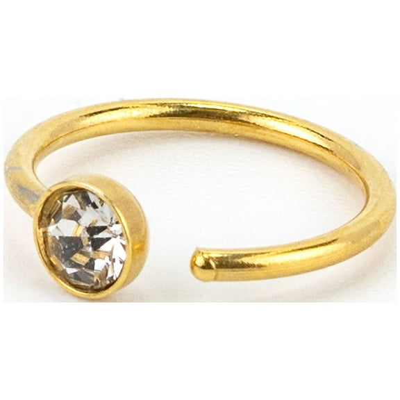 Claire's Women's Clear Crystal Gold Nose Ring, Stainless Steel, 1 Pack, 50734