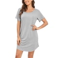 thumbnail image 2 of Sexy Nightgown for Women, Modal Crisscross Pajamas Backless Sleepwear Women Short Sleeve Sleep Shirt/Dress Round Neck Soft Nightshirts Plus Size, 2 of 3