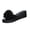 Black, variant on Ladies Fashion Flower Thick Bottom Wedge Heel Slides Non Slip Fish Mouth Sandals Slip on Comfort Outdoor Beach Boho Slippers Black 5.5(36)