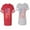 Men Red / Women Heather, variant on American Flag Matching Couple Cotton Jerseys (Men Red / Women Red) (Men L / Women L)