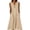 Khaki, variant on Summer Dresses for Women Striped Sleeveless Midi Dress, Casual V-Neck Henley A-Line Dress with Pockets, Loose Fit Swing Dress