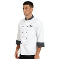thumbnail image 3 of YONGHS Chef Coat Long Sleeve Women Men Button Chef Uniform White XXL, 3 of 6