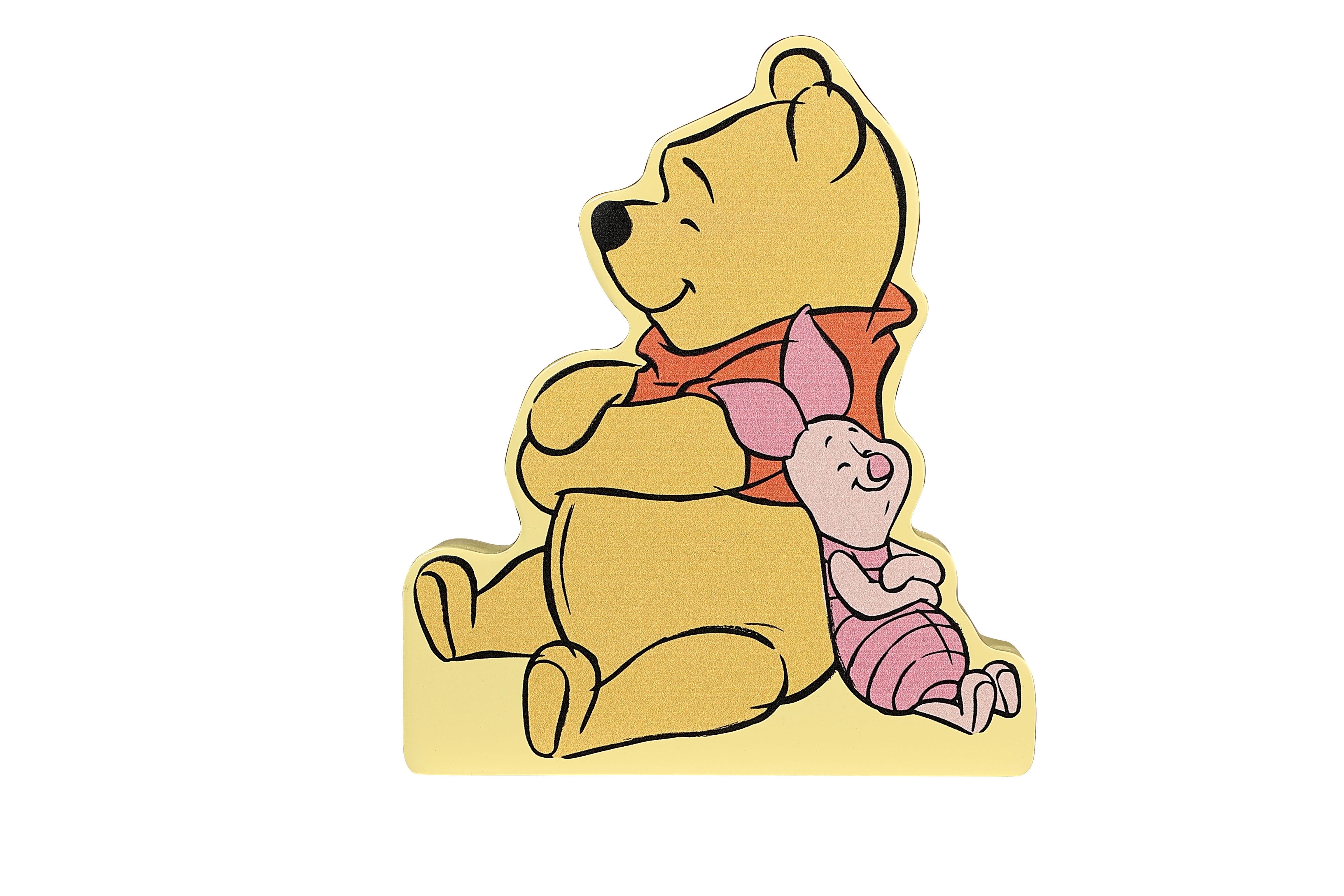 (2 pack) Disney Winnie The Pooh And Piglet Die-Cut MDF Art Block - Child Art Piece