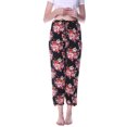 thumbnail image 2 of Mr & Mrs Right Women’s Floral Printed Lounge Pants,Comfortable Long Pajama Pants ,Sleepwear,Black ,M, 2 of 6