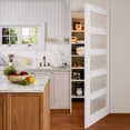 thumbnail image 2 of 32" x 96" White Primed Pantry Slab Door 5-Lite Frosted Glass Solid Manufacture Wood French Standard Door, 2 of 8