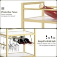 thumbnail image 6 of Homedawn Bar Cart with Wine Rack and Glass Holder, Gold & White Rolling Serving Cart for Kitchen Dining Room, 6 of 8