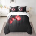 thumbnail image 2 of YST Boxing 7 Pcs Comforter Set Full Sports Game Theme Sheet Set Bed In A Bag For Boys Men Adults Competitive Boxing Gloves Pattern Grey Red Down Comforter, 2 of 5