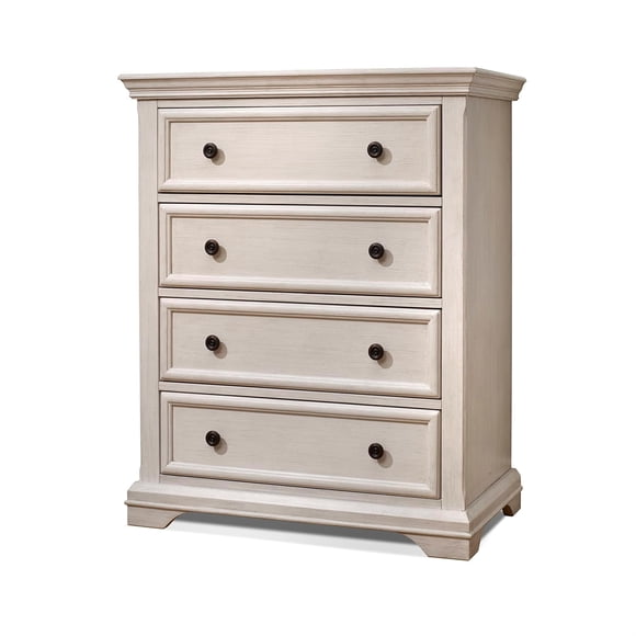 Sorelle Furniture Commode en Bois à 4 Tiroirs Portofino pour Bébé, Ivoire Brossé