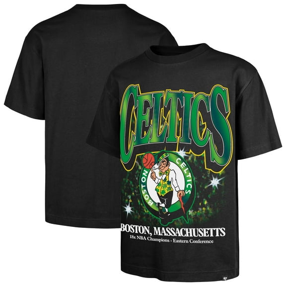 Men's '47 Black Boston Celtics Past Champs Collection Flashbulb Foundation T-Shirt