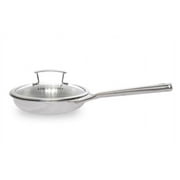 TRUE INDUCTION 8.5" Small Saute Gourmet Pan w/Lid Egg Omelet Skillet * Surgical Stainless Steel * Naturally Non-Stick