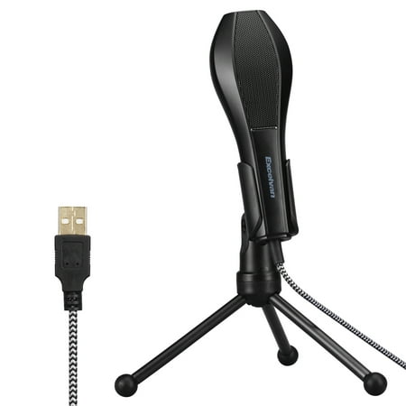 Excelvan Professional USB Condenser Microphone Flexible Desktop Gaming Microphone Q5 With Tripod Stand, Great For Recording, Singing, Garageband, PC, Laptop,Spacecraft Design, (Best Recording Interface For Garageband)