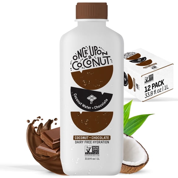 Once Upon a Coconut Premium Coconut Water   Chocolate - 1 Liter Bottle - (Pack of 12)