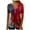 Red, variant on Womens Summer Tops Comfortable V Neck Tunic Top Buttons Blouse Short Sleeve Shirts for Women Hot Pink L