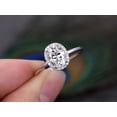 thumbnail image 5 of Oval cut Man made diamond moissanite and Man made diamond moissanite Halo Engagement Ring with 18k Gold Plating, 5 of 6
