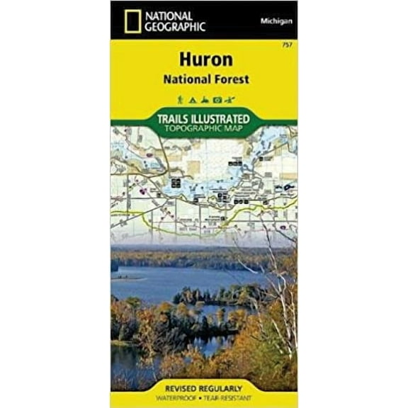 Explore the Beauty of Huron National Forest with National Geographic Midwest Map #757 - Michigan Edition