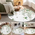 thumbnail image 5 of Round Rug 7Ft Washable Non-Slip, Green Eucalyptus Leaves Circle Area Rugs for Living Room Bedroom, Birds Flowers Spring Watercolor Floral Indoor Floor Mats Carpet Runner for Home Decor Aesthetic, 5 of 8