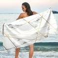 thumbnail image 7 of GZHJMY Marble Geometric Lines Beach Towel - Lightweight Compact Oversized Travel Towels - Super Absorbent Quick Dry Towel for Swimming Camping Holiday（125）, 7 of 7