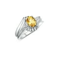 thumbnail image 3 of RYLOS Rings for Women Sterling Silver Swirl Z Ring 7X5MM Oval Gemstone &  Diamond Rings November Citrine Jewelry Size 9, 3 of 7