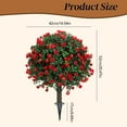thumbnail image 3 of Ongmies Artificial Boxwood Topiary Tree with Rose – Single Shrub Bush Set with Ground Spike, Uv-Resistant Fake Evergreen for Indoor/Outdoor Porch & Planters, 3 of 9
