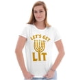 thumbnail image 3 of Hanukkah Menorah Let's Get Lit Womens Fitted Plus Size Graphic Tee Brisco Brands 2X, 3 of 5