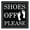 Black, variant on SHOES OFF PLEASE Square Wall Door Sign - Blue (Small)