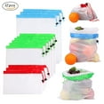 thumbnail image 1 of Oleegame 1 Pce 12 Pcs Sacs en Filet Réutilisables Lavables pour Courses Rangement Fruits Légumes Jouets Blanc, 1 of 7