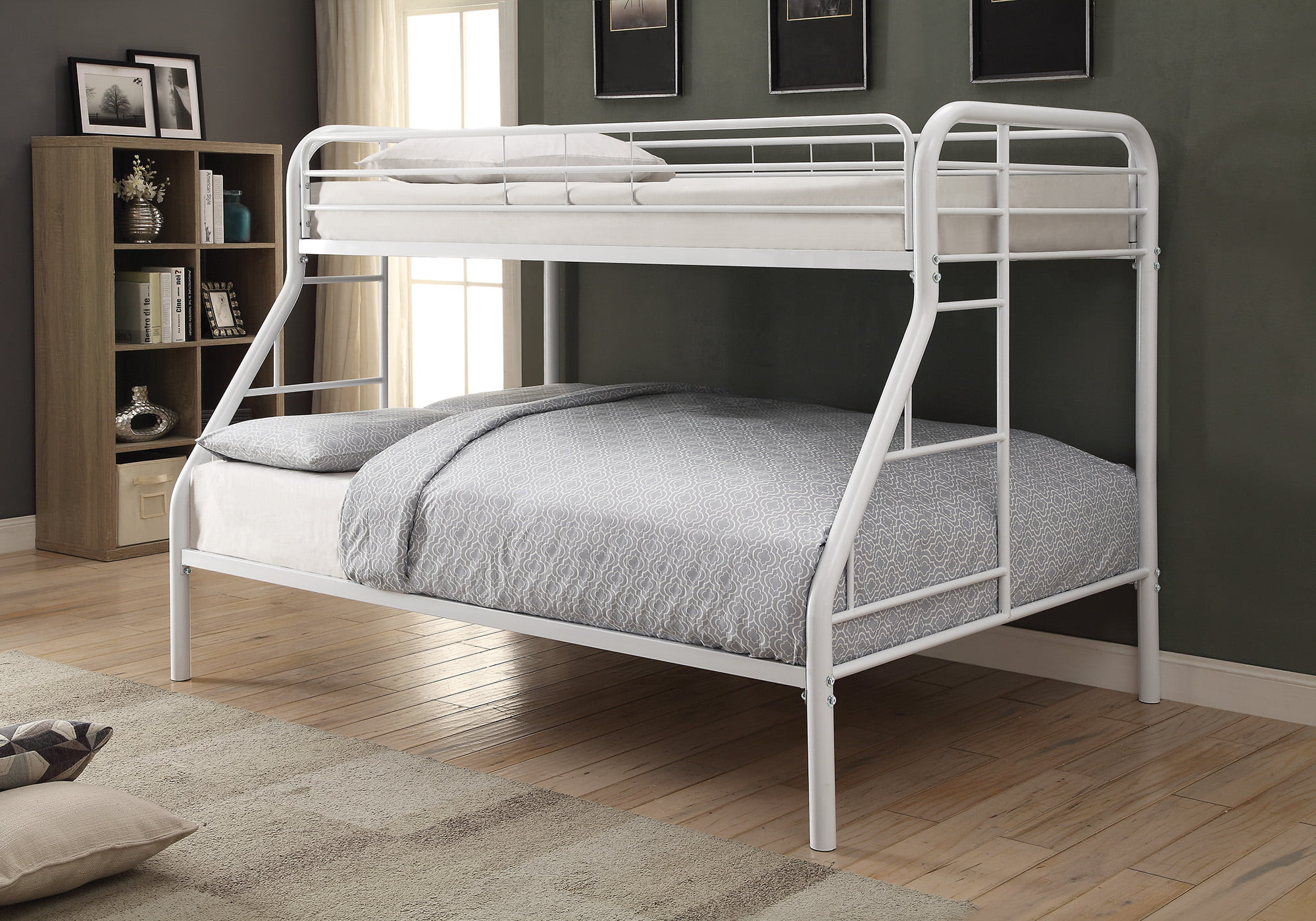 metal frame bunk beds with mattresses