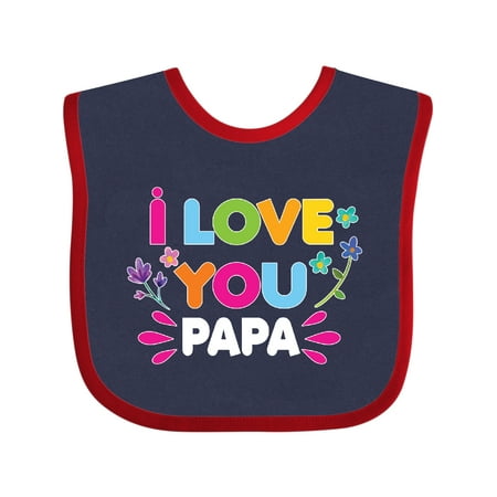 

Inktastic I Love You Papa with Flowers Gift Baby Girl Bib