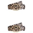 thumbnail image 1 of Sonducket Cinturón de cintura ajustable Estampado de leopardo con hebilla de doble anillo Correa Correas anchas Cinturones de decoración para Type1 NO1, 1 of 6