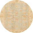 thumbnail image 1 of Ahgly Company Machine Washable Indoor Round Abstract Brown Gold Area Rugs, 5' Round, 1 of 7