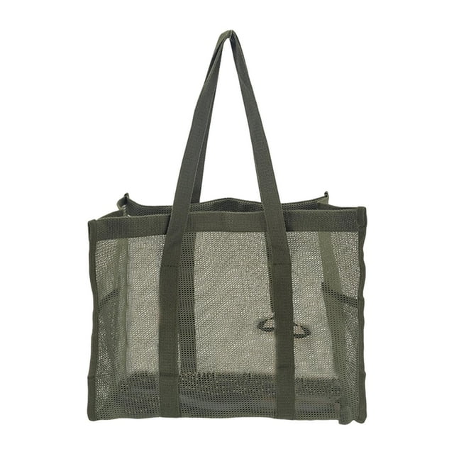 Bolsa de ducha de malla, organizador de baño, 14,57 x 11,81 x 6,69 pulgadas, portátil, para colgar artículos de tocador, para playa, mujeres, hombres, Verde