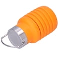 thumbnail image 4 of Botella de agua de silicona plegable de 500 ml, taza para beber con tapa de acero inoxidable para exteriores, color naranja, 4 of 12
