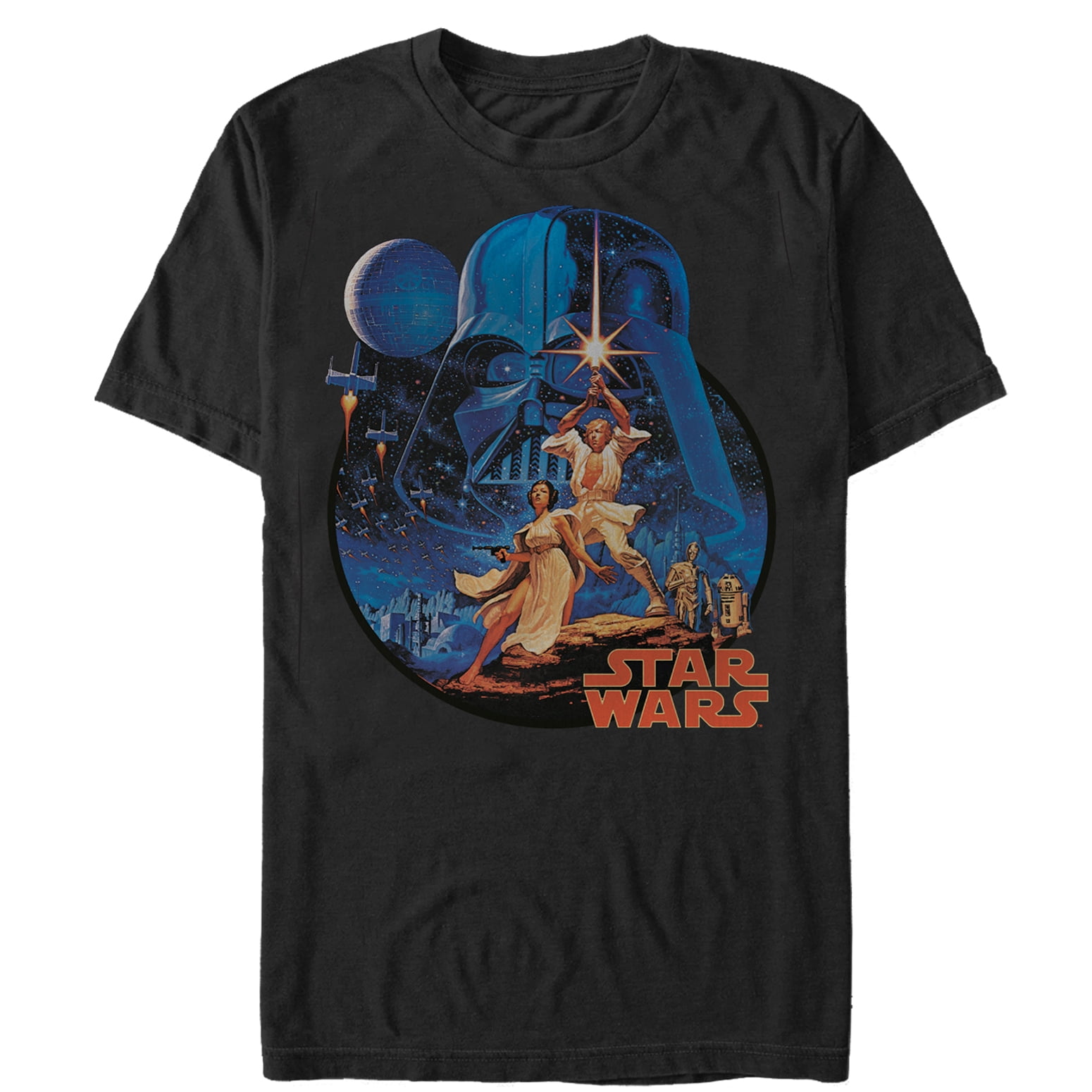 Star Wars - Men's Star Wars Vintage Art T-Shirt Black - Walmart.com ...