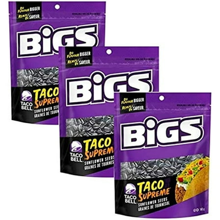 Bigs Taco Bell Taco Supreme Sunflower Seeds, 5.35-Ounce Bag (Pack Of 3)