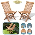 thumbnail image 4 of Sunrise Golden Teak Wood Folding Chair Set, 2 PC Folding Chair for Patio, Garden and Yard, 4 of 12