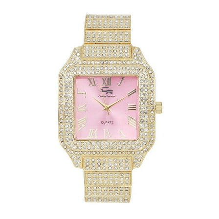Women's Luxury Crystal Diamonds Iced Out Watch, a True Testament to blinged-Out Beauty and Timeless Glamour (L0513LA GLD-Pink)