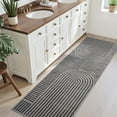 thumbnail image 3 of Boho Area Rug 2x6 Runner Rug Machine Washable Hallway Rugs for Bedroom Non Slip Soft Carpet Geometric Textured Runner for Dining Kitchen Office Living Room Rug-Darkgrey, 3 of 14