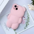 thumbnail image 4 of Bear Phone Case Compatible with iPhone 14 Pro, Cute 3D Pink Bear Case, Shockproof Lovely Cartoon Bear Shape Cover for Women Girls, 4 of 13