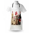 thumbnail image 4 of Dog and Cat Apron, Team of 6 Pets Wearing Santa Hats Panting, Unisex Kitchen Bib with Adjustable Neck for Cooking Gardening, Adult Size, White Multicolor, by Ambesonne, 4 of 4