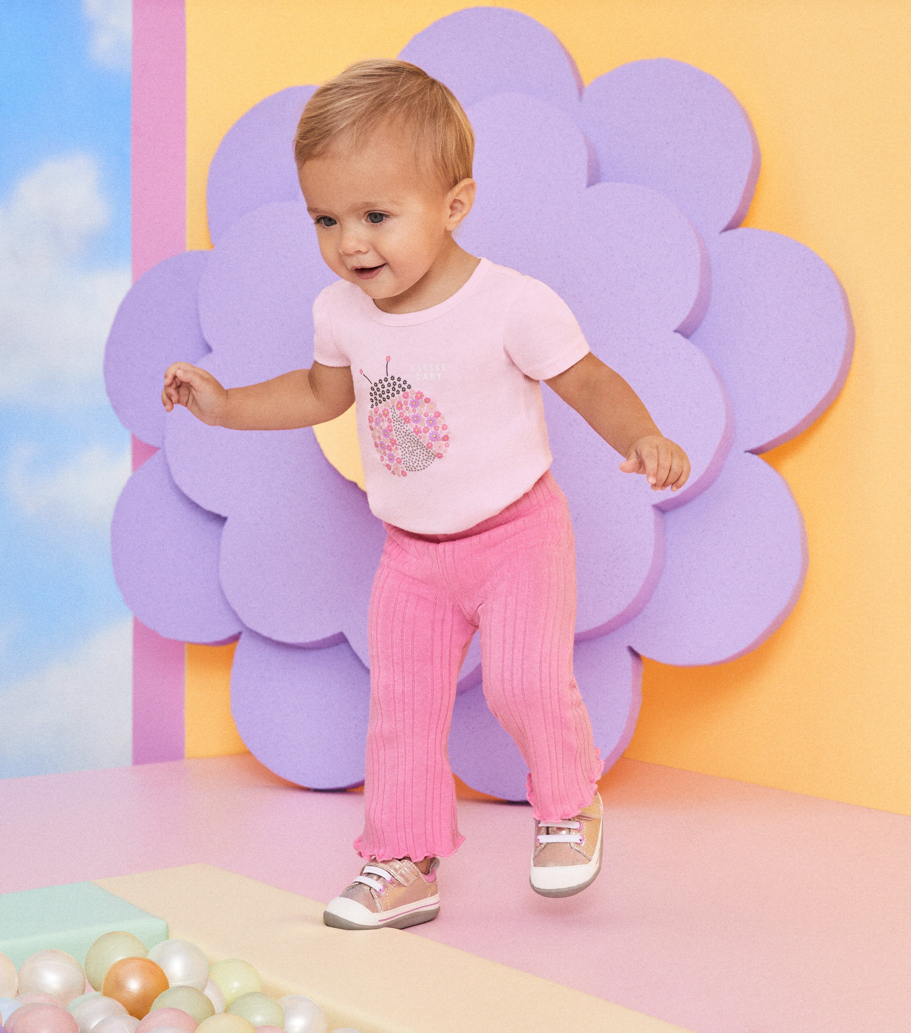Garanimals Baby Girl Hacci Rib Flare Leggings, Sizes 0-24 Months