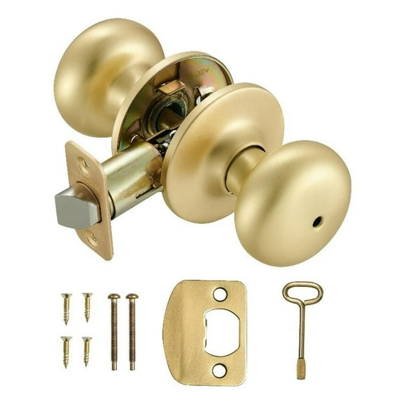 Design House 726968 Cambridge Privacy Bed and Bath Door Knob Satin Gold
