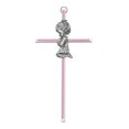 thumbnail image 1 of 6 in. Pewter Pink Silk Screen Girl Wall Cross Boxed, 1 of 1