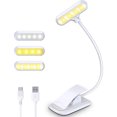 thumbnail image 1 of Lámpara de lectura con abrazadera para libros, lámpara con abrazadera de 9 LED con 3 temperaturas de color e interruptor táctil regulable, lámpara de lectura con protección para los ojos recargable, 1 of 7