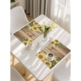thumbnail image 5 of Sunflower Placemats Set of 12, Farmhouse Floral Bee Brown Vintage Wood Grain Placemats for Dining Table, Place Mats for Kitchen Tabletop, Waterproof Wipeable Dining Table Mats Set, 5 of 9